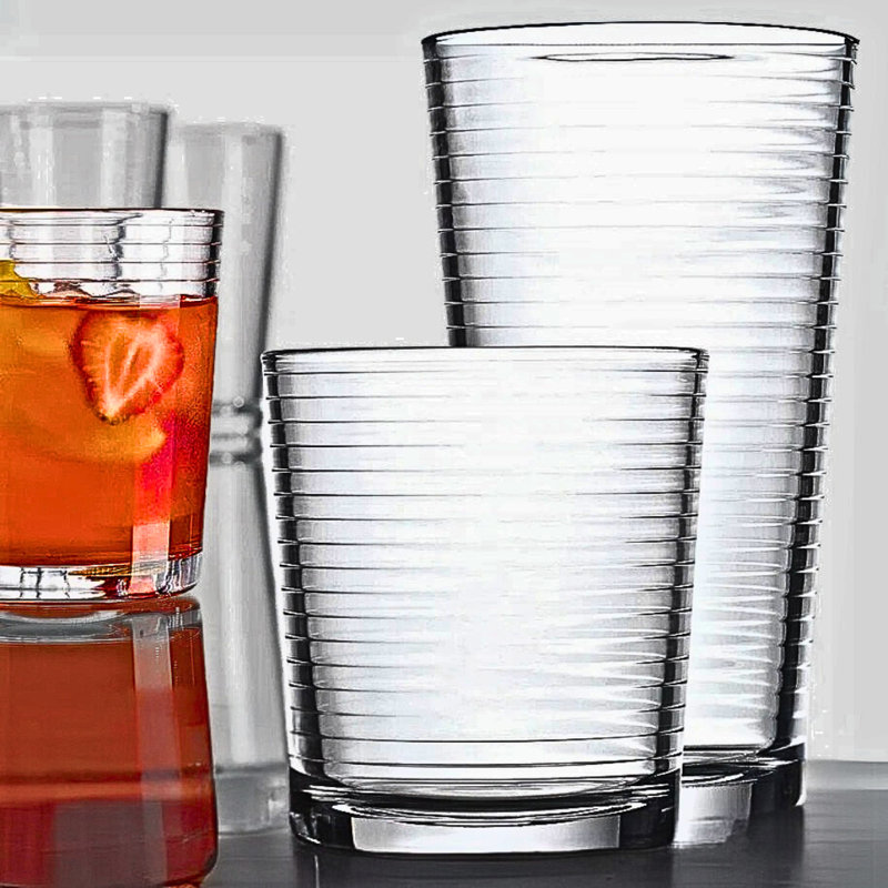 Ensemble de verres 16 verres Deven, Côtelé horizontal