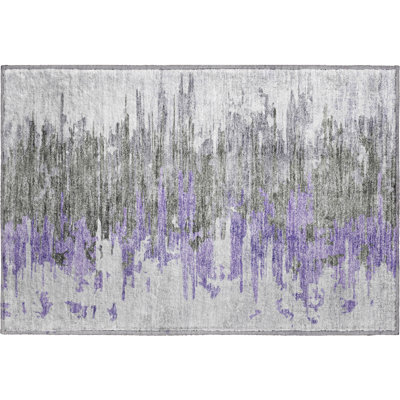 Premium Machine Washable Prisco Purple Rug