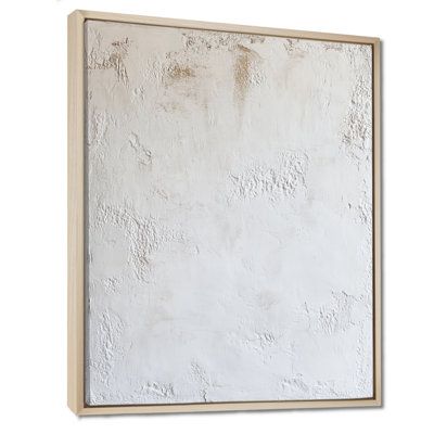 Soft Plaster Paint Layers II - White Clean Framed Wall Art