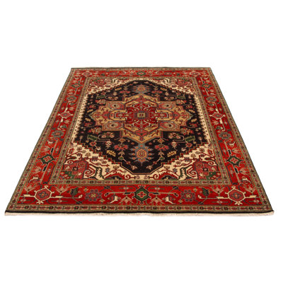Hand-knotted Serapi Heritage Dark Navy Wool Rug 7'10" x 9'11"