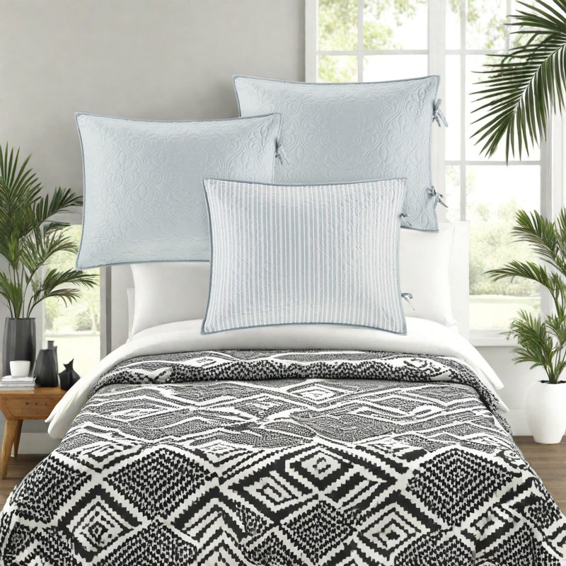 Ensembles de literie matelassée réversible, confort en coton, style maison de campagne, idéal pour un lit de jour d'invité