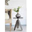 Table d'appoint 16,9 x 16,9 x 19,7 feuilles, finition argent antique