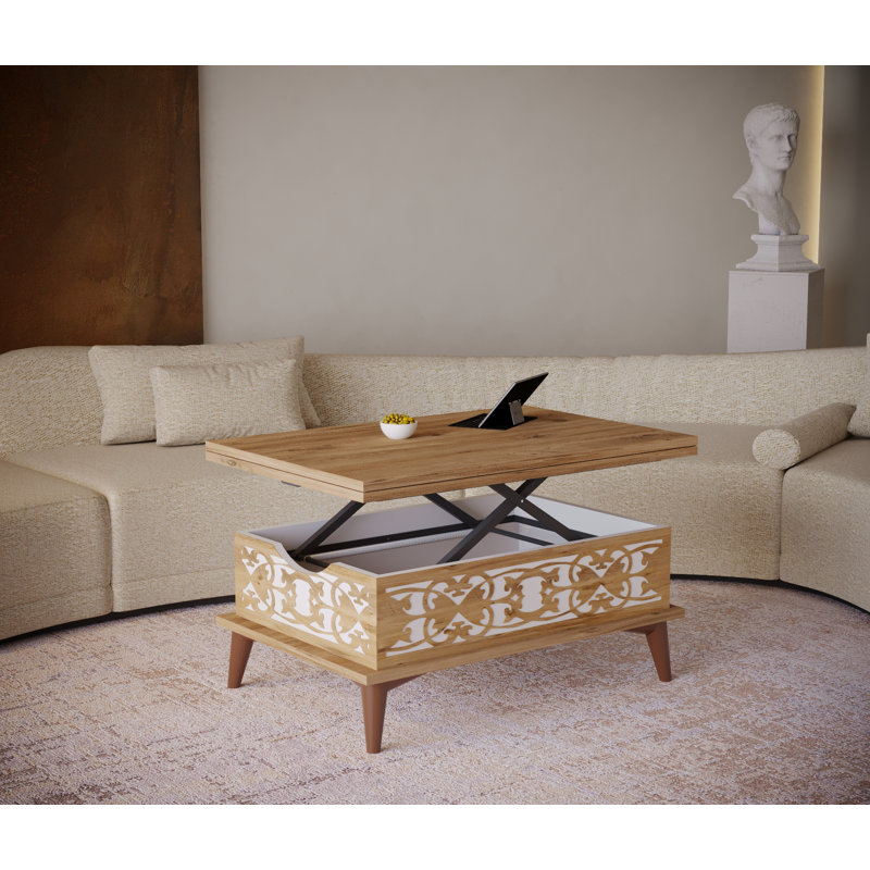 Codecido Lift Top Extendable Frame Coffee Table with Storage