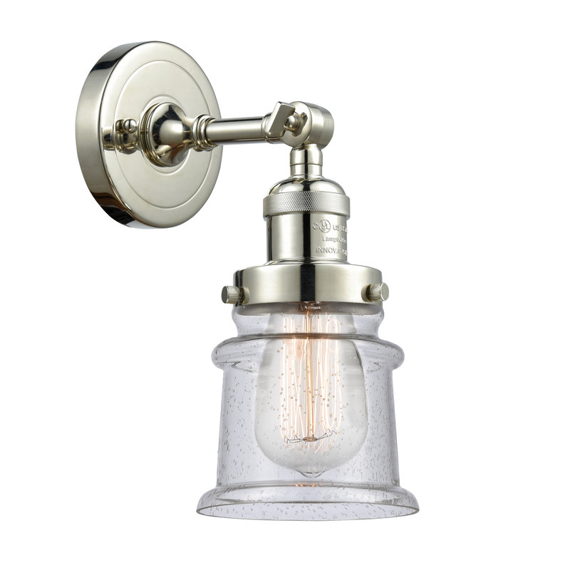 Applique murale articulée à 1 lumière Bartolmeu, Grainé, Nickel poli, Ampoule DEL 6 watts Vinage