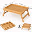 Ensemble de 2 tables-plateaux en bambou, pieds pliants, beige-540194494