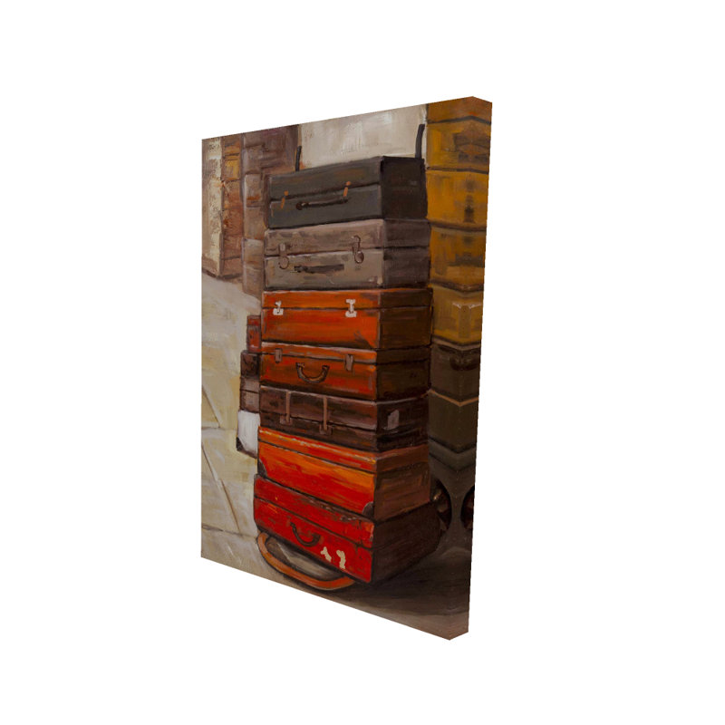 Old Travelling Suitcases - Brown Canvas Home Decor | Vintage Charm