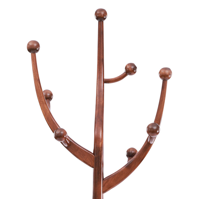 Freestanding Wooden Clothes Coat Rack, Walnut