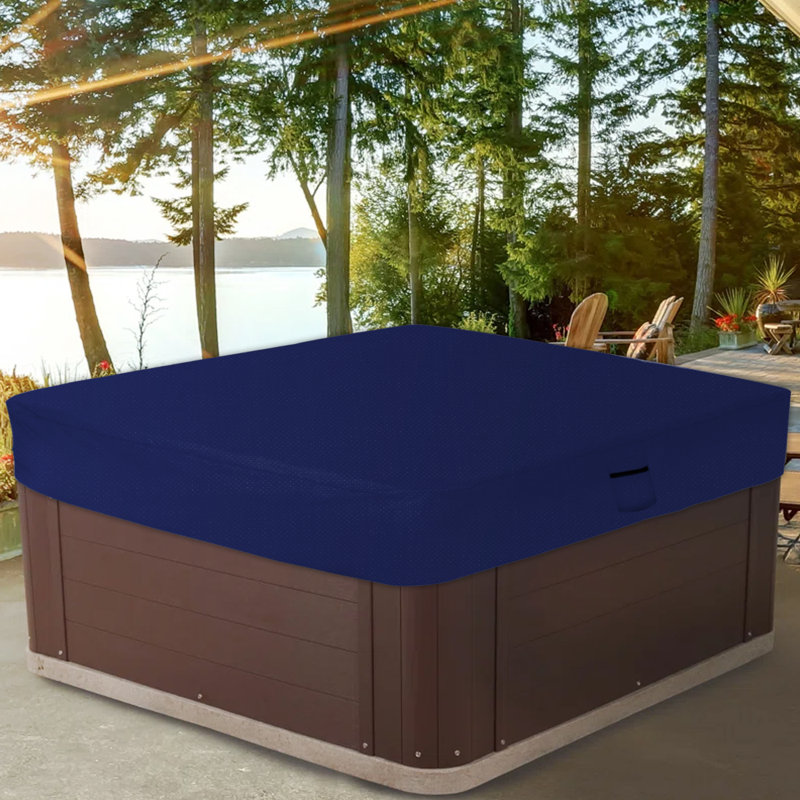 Hot Tub Jacuzzi Outdoor Gazebo Covers/ Cover for Square Hot Tub, Waterproof UV & Weather Resistant Protector, Blue