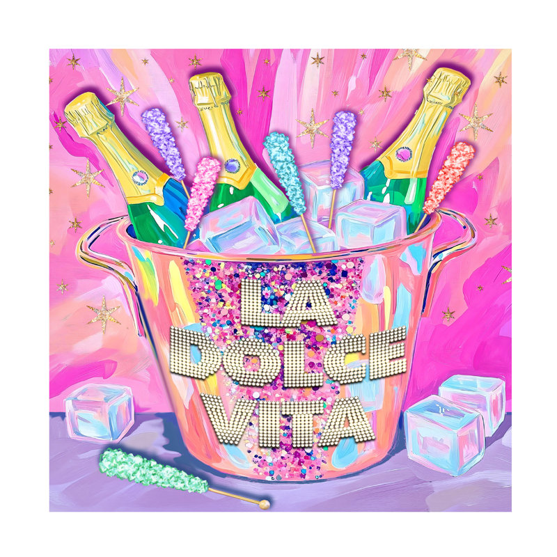 «Jess Stempel Champagne Candy», art sur toile, H 24 po x l 24 po