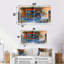 Ensemble de salon art mural vert et bleu-301891089