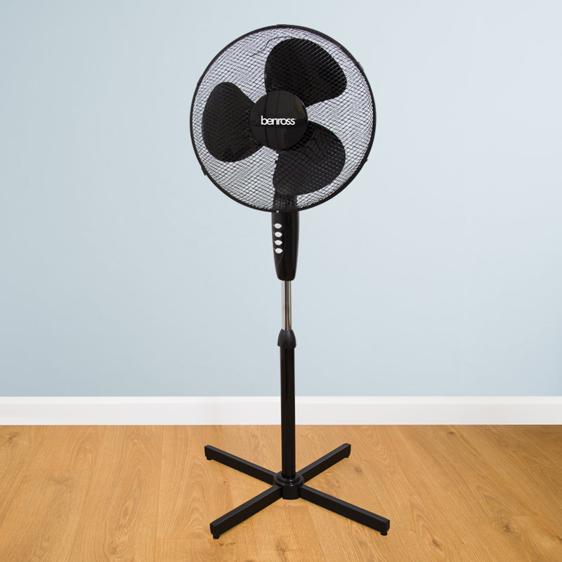 Benross 124Cm Oscillating Pedestal/Standing Fan, Black