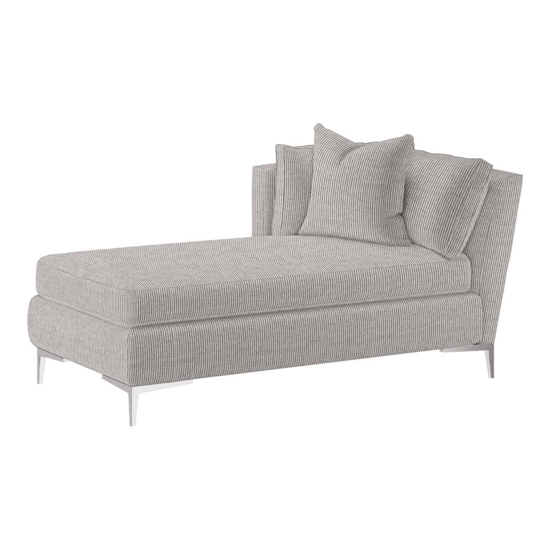 Aiden Chaise Lounge, Polished Stainless, Left Hand Facing, Perigold Improve Stucco