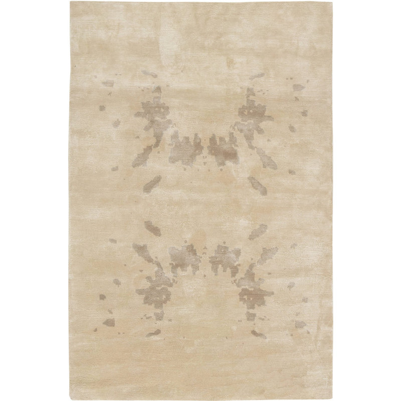 Tapis botanique beige contemporain Modern 3 pi 4 po x 5 pi