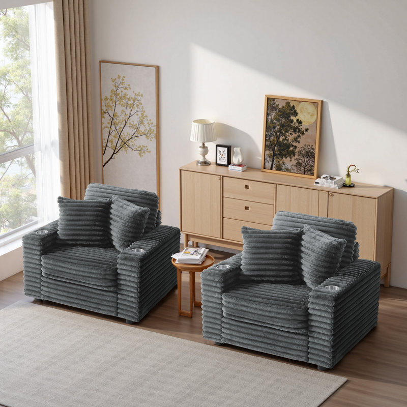 Upholstered Armchair, Dark Grey