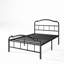 Lit simple en métal 18 po avec tête et pied de lit Rennane-1880174524