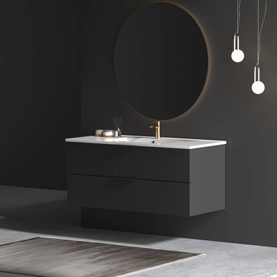 Meuble-lavabo moderne flottant avec rangement spacieux