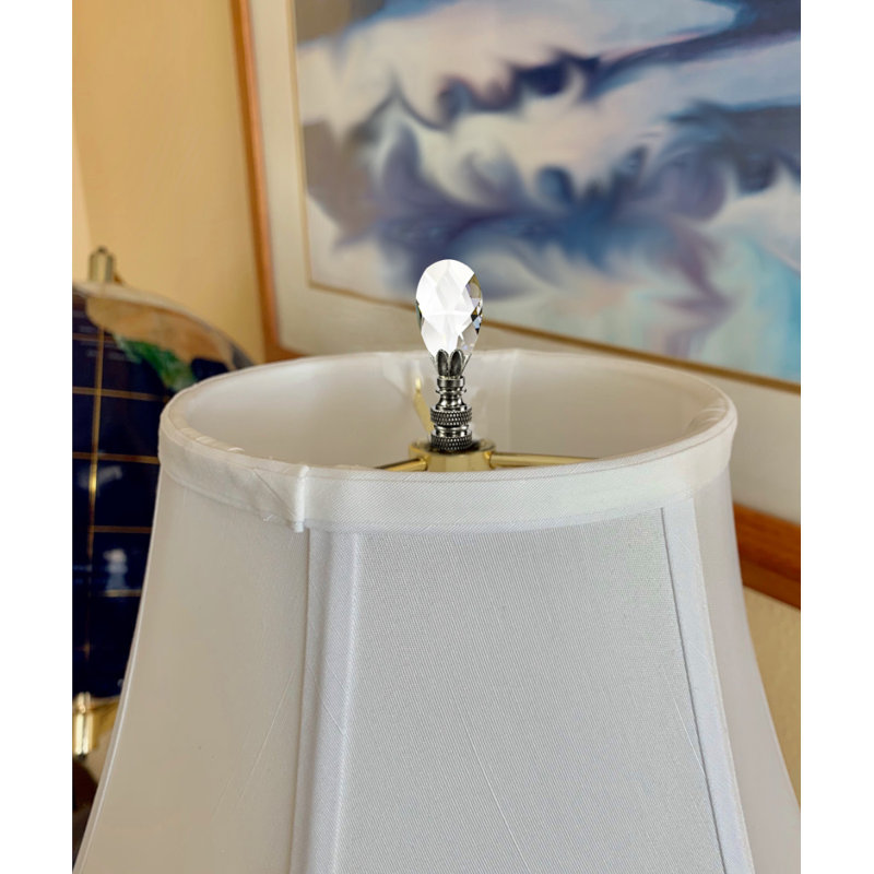 Faîteau à lampe légère en cristal stephanov, Nickel brossé