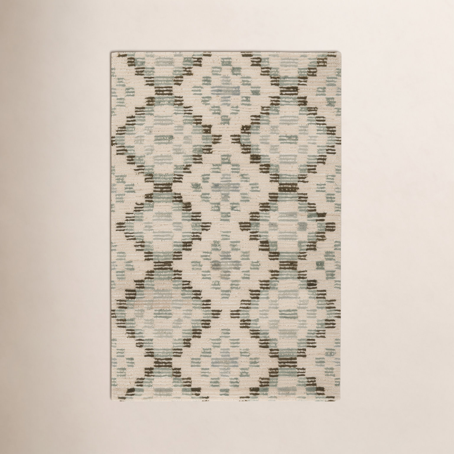 Diamond Cove Wool Green Rug, Rectangle 3' x 5'