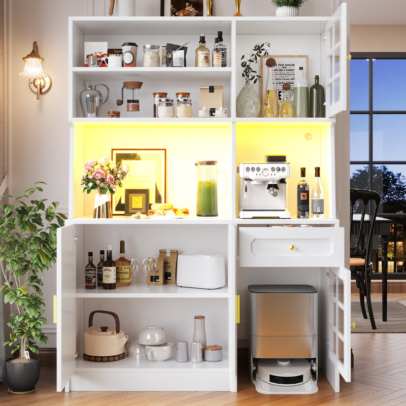 180cm Kitchen Pantry, White