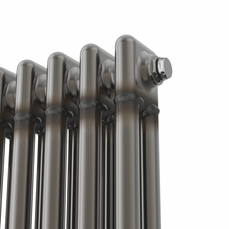 Doe Horizontal Traditional 2 Column Radiator Raw Metal, 300cm H x 1460cm W x 70cm D