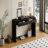 YDT Curved Farmhouse Console Table with Storage, Wooden Entryway Table with 2 Drawers, Distressed Black-413283738