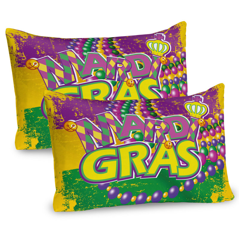 Ensemble de 2 taies décoratives Ambesonne Mardi Gras, H 20 po x l 26 po