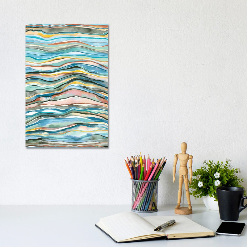 Mineral Watercolour Marble Agate Layers by Ninola Design - Wrapped Canvas Print, 20.32 cm H x 30.48 cm W