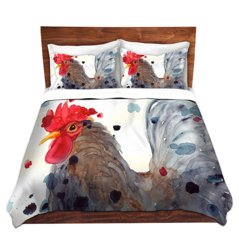 Ensemble de housse de couette Barnvelder Rooster, 1 housse de couette grand + 2 taies standards
