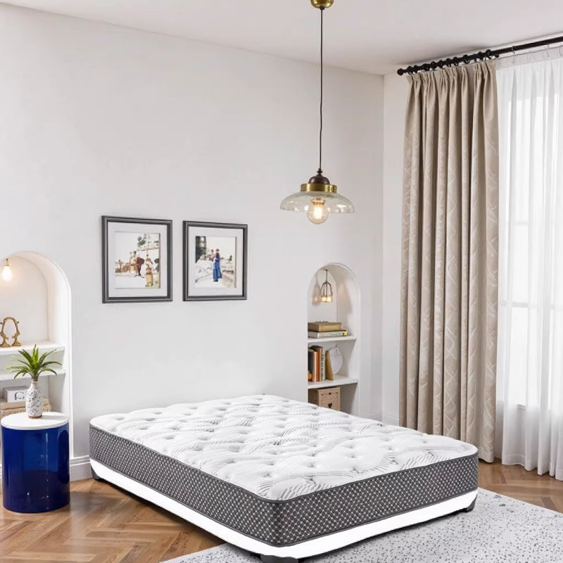 Matelas double hybride matelassé 10 po, mi-ferme - mousse viscoélastique gélifiée et ressorts de soutien pour un sommeil réparateur