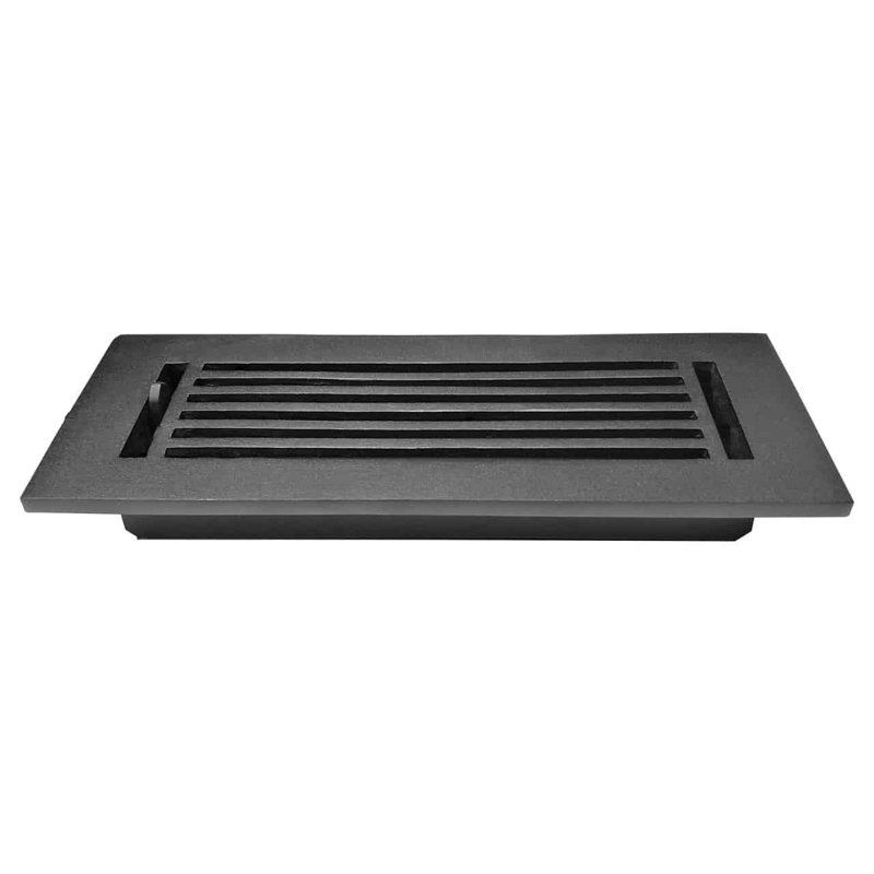 Couvercle de ventilation de registre de plancher en aluminium Elegance, Noir, H 3 po x l 10 po