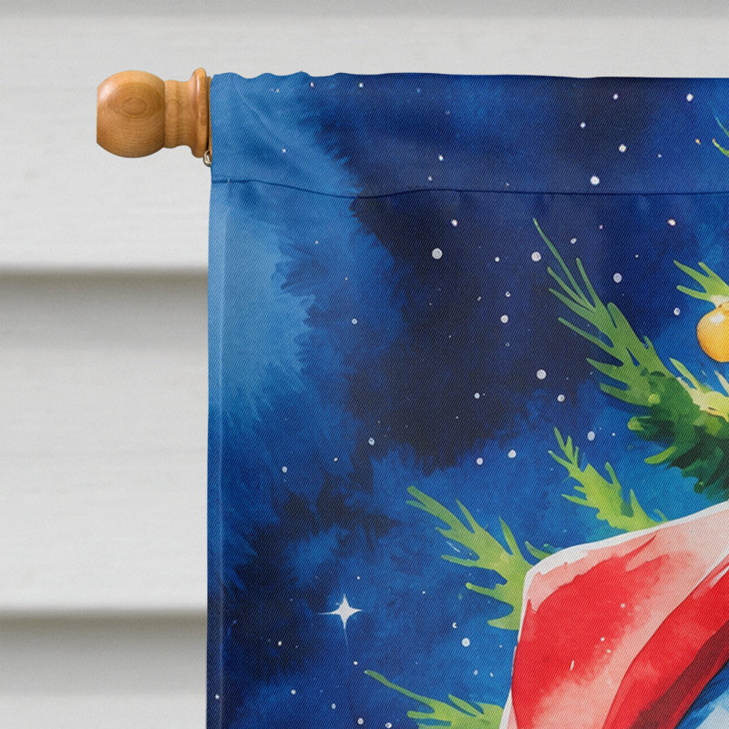 Drapeau de maison de Noël chocolat caniche chocolat, Chihuahua noir et brun clair