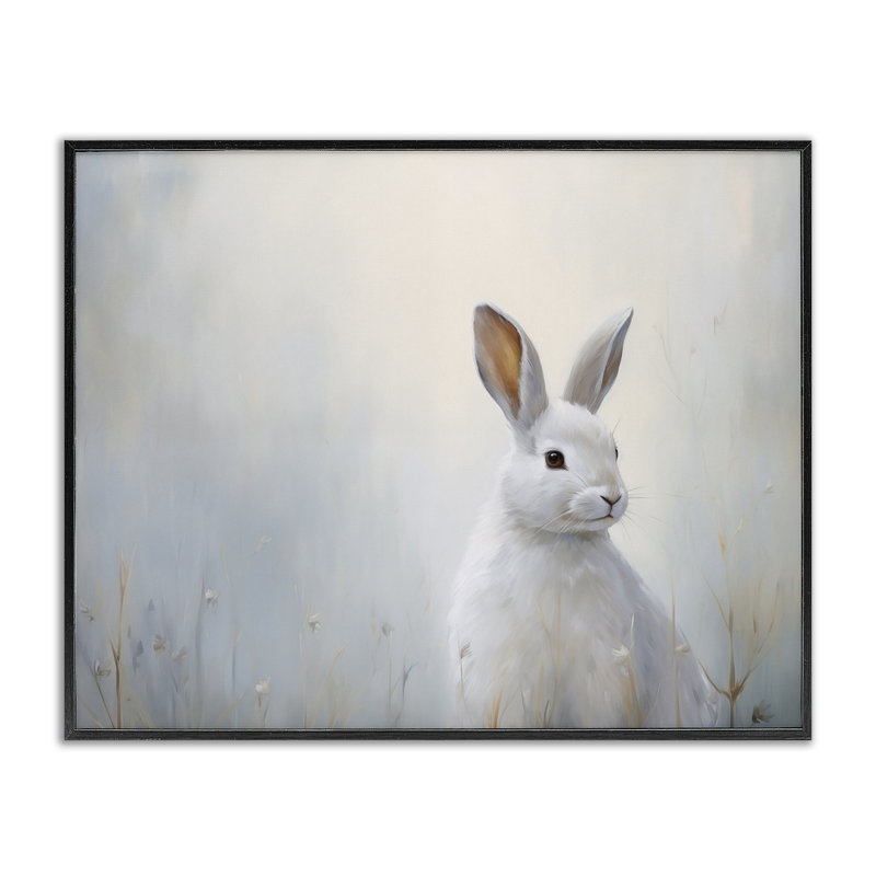 Lapin serein, estampe numérique, conception par Arlington Prints, Noir, H 16 po x l 20 po