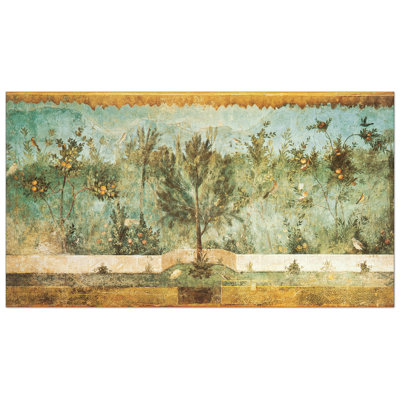 Pompei-Affresco Con Giardino by Pompei - No Frame Rectangle Print on Wood