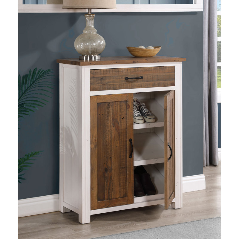 12 Pair Shoe Storage Cabinet, White
