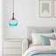 Suspension globe en verre côtelé bleu ombré, luminaire suspendu moderne noir mat à 1 lumière pour îlot de cuisine et salle à manger