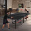 Ensemble de table de ping-pong portable pliable de 9 pi de taille moyenne pour l'intérieur avec filet, raquettes et balles-124241960-124241965