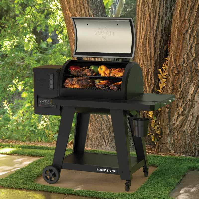Grille à granules Oakford 875 Pro avec surface de cuisson de 824 pieds carrés, grilles en fonte, indicateur de vue I-site, gril fumoir à granules robuste avec connectivité Bluetooth - 910-0512