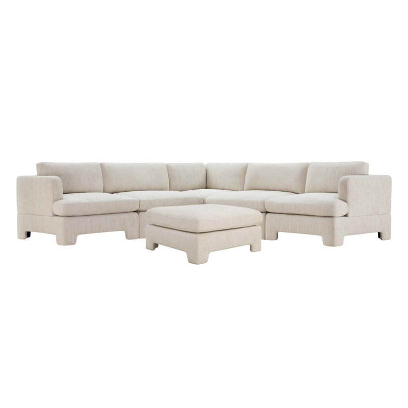  Jolie 6-Piece Upholstered Modular Sectional Sofa, Mellow Natural