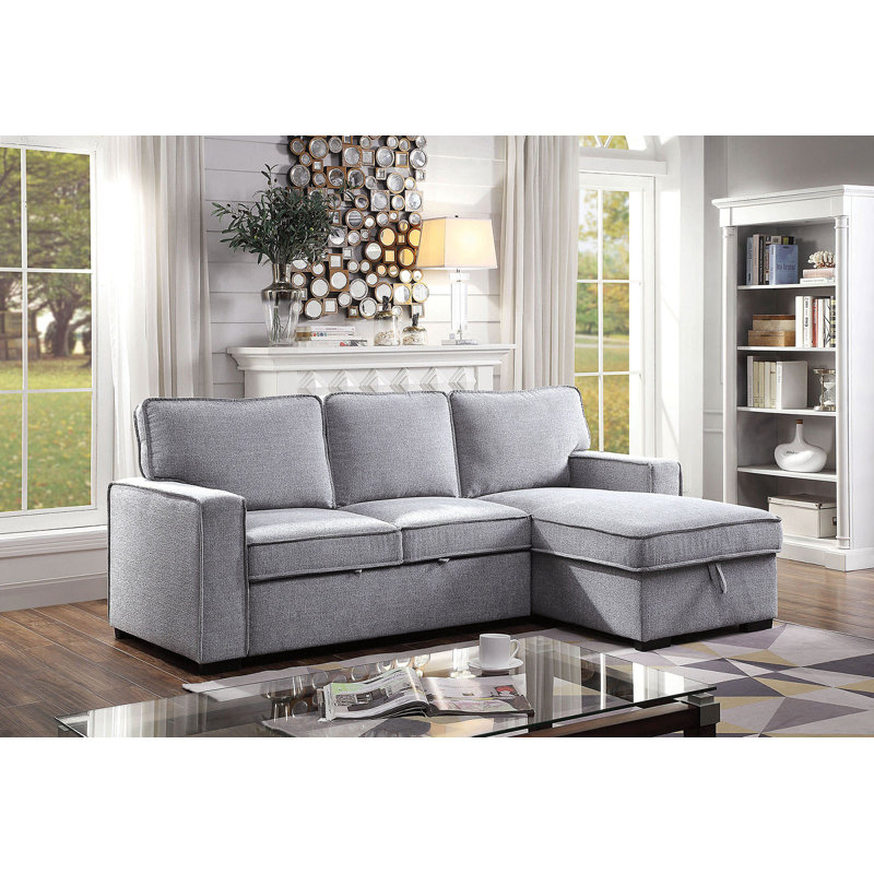 93" W Contemporary Sectional, Gray
