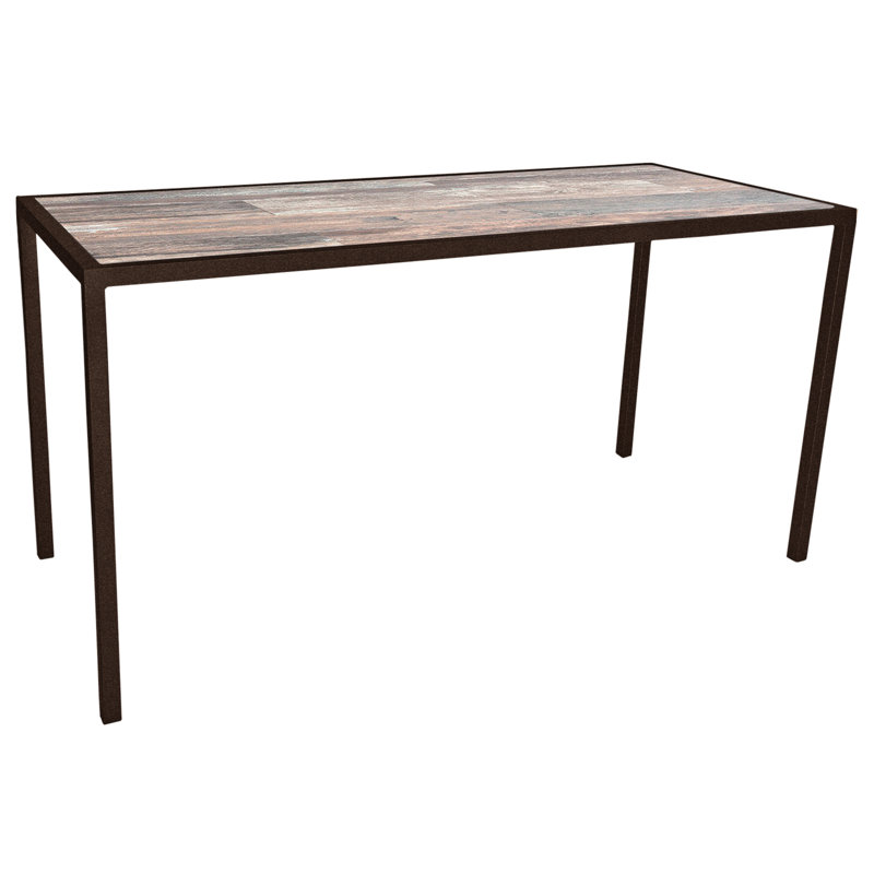 Quadra Outdoor Rectangle Table, 33" W x 75" L x 37.5" H, Summit Gray, Copper Creek