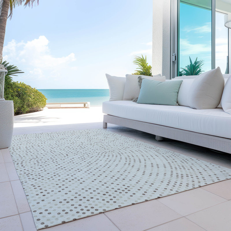  Tapis taupe intérieur / extérieur lavable à la machine Chayden ACN1021, Rectangle 9 pi x 12 pi