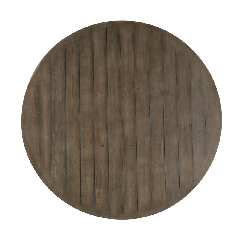 American Rustic 47.2'' Solid Pine Wood Round Pedestal Dining Table For 4-6 People For Kitchen, Dining Room, Espresso Wood