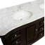 Ensemble de meuble-lavabo double 72 po avec meuble chocolat et comptoir en marbre de Carrare Twain-100160316-100160306