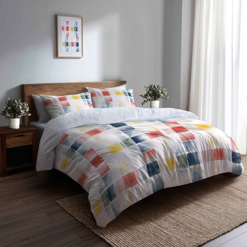 Ensemble de literie 3 pièces French Country - Housse de couette et coussin décoratif jaune