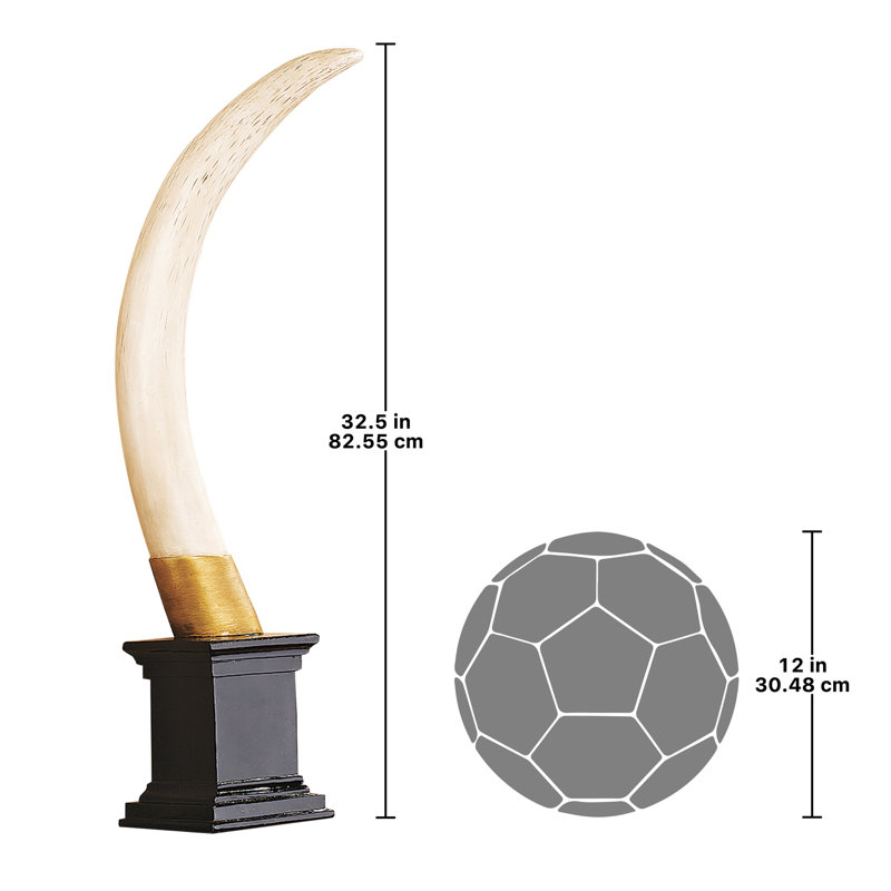 Sculpture British Colonial Elephant Tusk