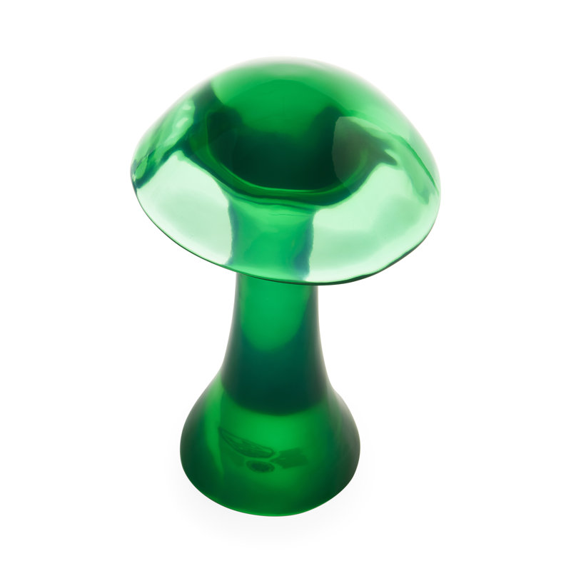 Acrylic Mushroom Sculpture, 16" H x 9.25" W x 9.25" D, Green