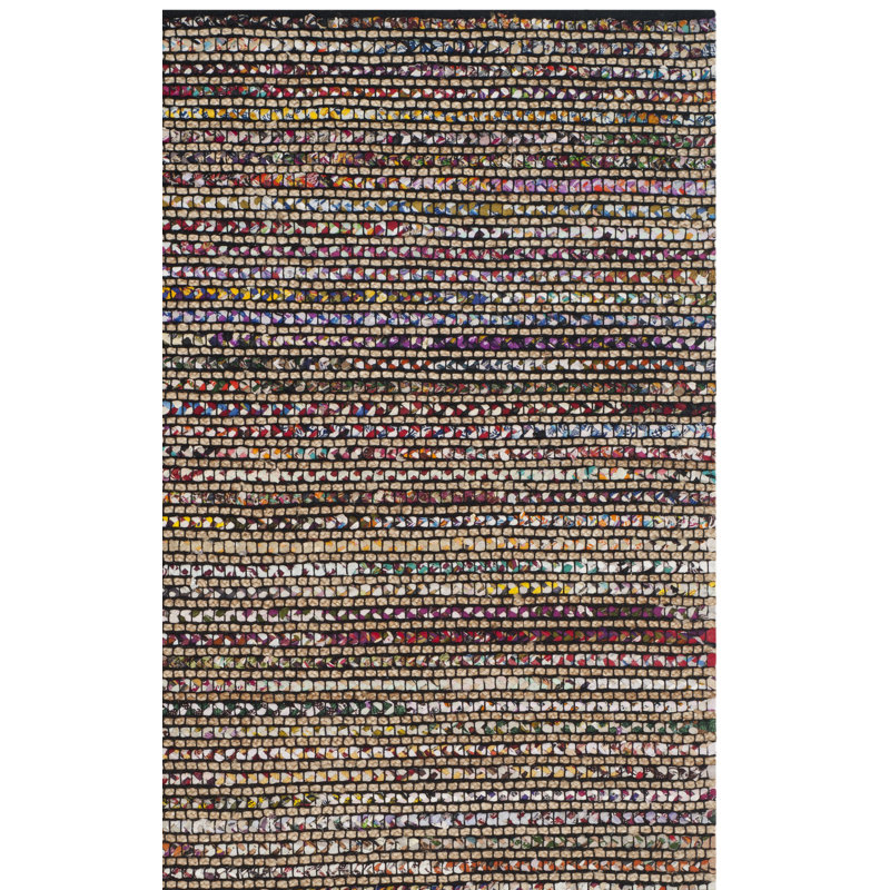 Tapis 75% coton, 25% jute tissé à la main Abhay Cod, Carré 4 pi
