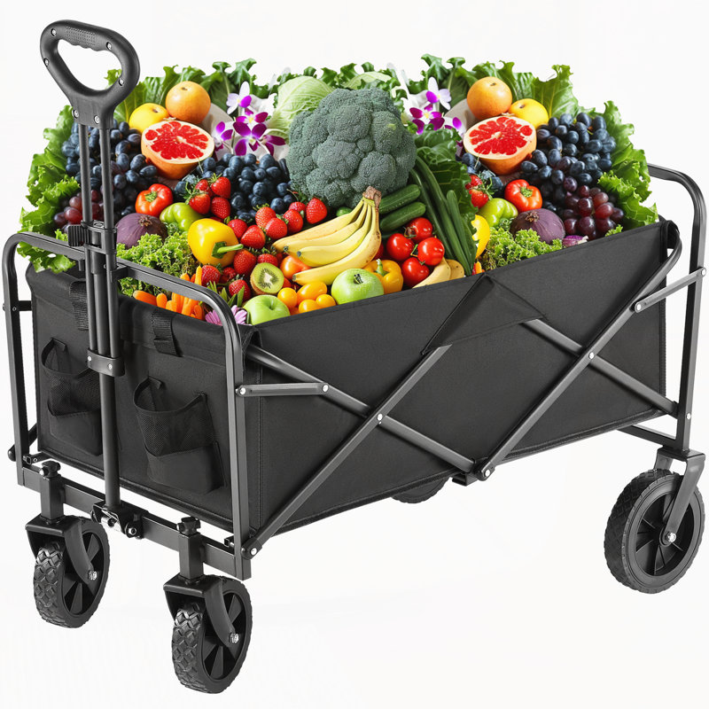 Chariot de chariot avec roues, H 2,92 po x l 2,43 po x P 1,55 po, Noir
