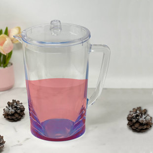 Hand Painted Lemon & Blueberry One Gallon Glass Pitcher set with Four  Matching 16oz Glasses