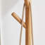 Tabouret à chaussures en bois massif naturel avec porte-tissu